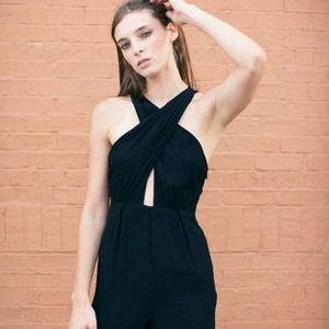 Mara Hoffman Cross Front Black Jumpsuit